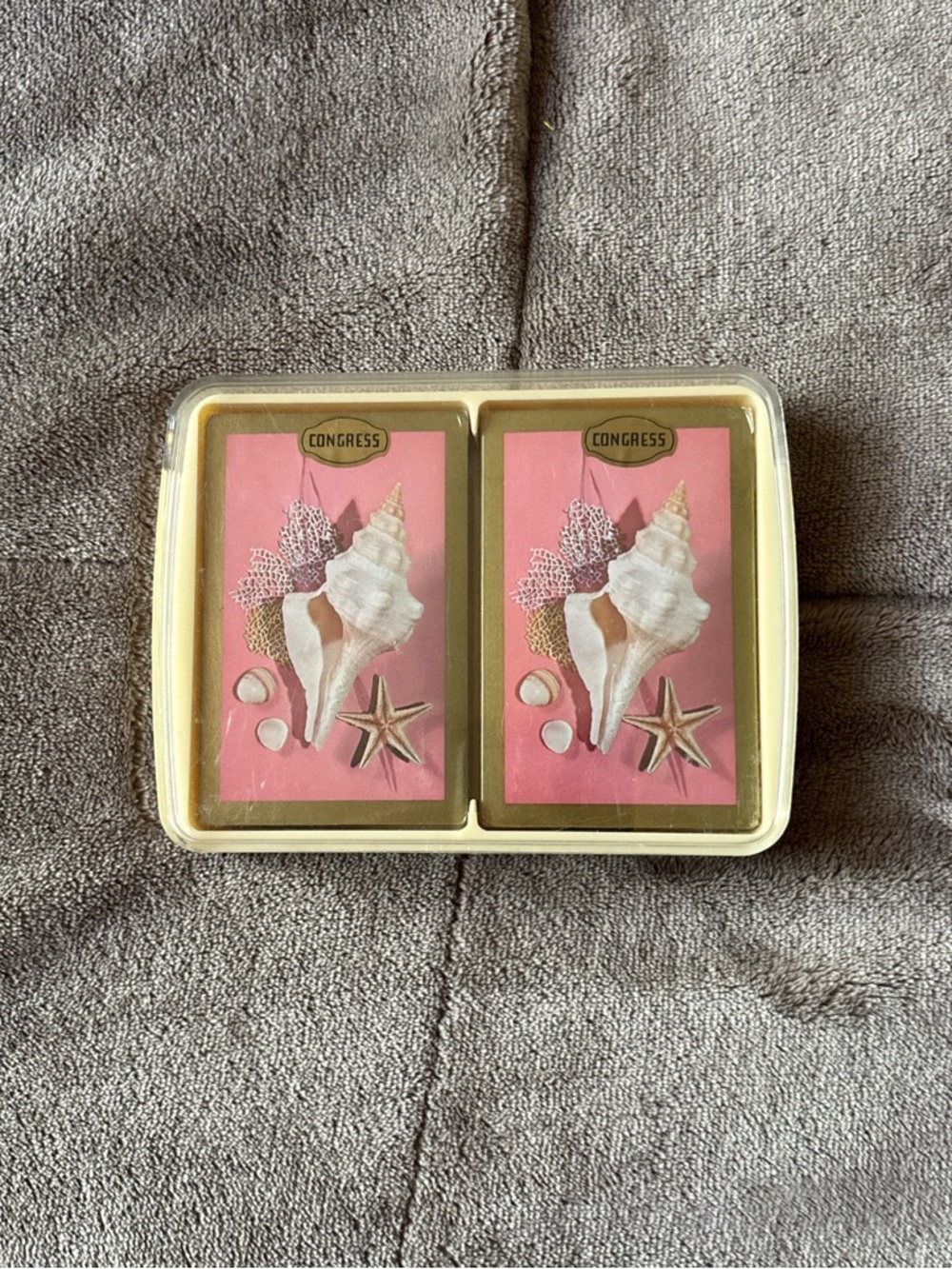 New Congress Pink Shell Decorative Playing Cards Sealed - Set of 2